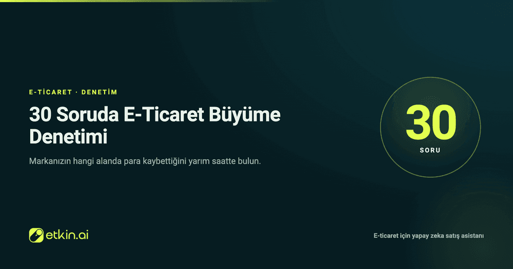 30 Soruda E-Ticaret Büyüme Denetimi: Markanız Nerede Para Kaybediyor?